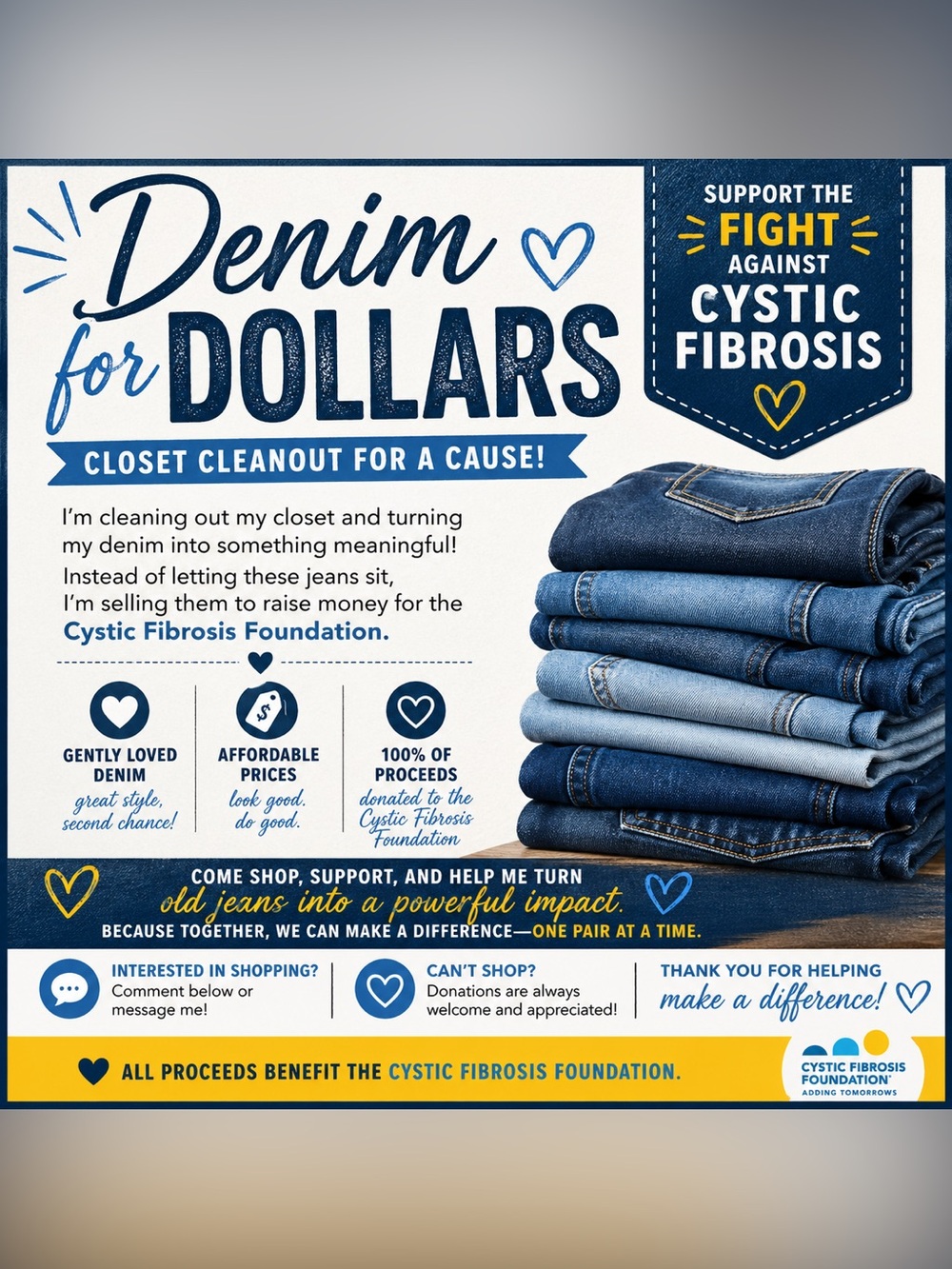 Denim Fundraiser. Multiples Jeans - Mixed Sizes